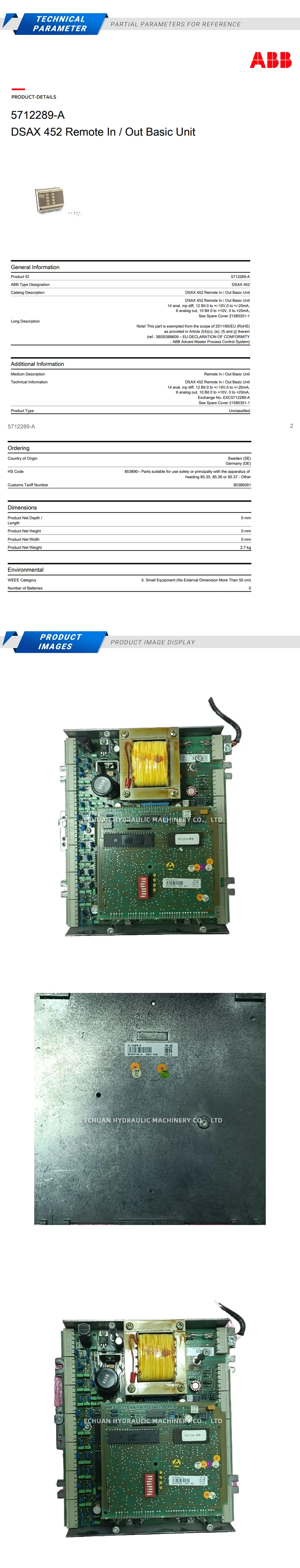 ABB 5712289-A Description