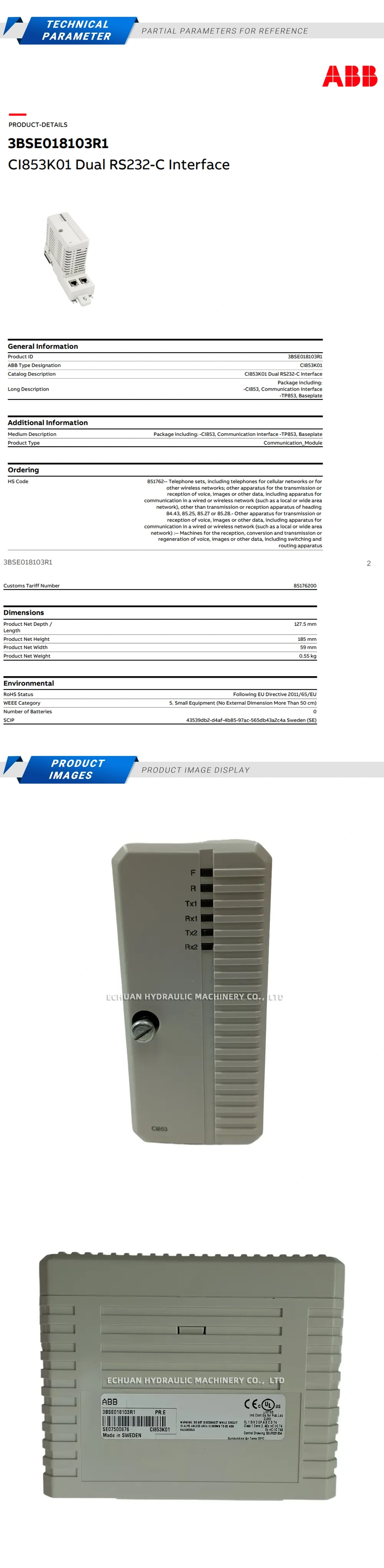 ABB CI853K01 Description