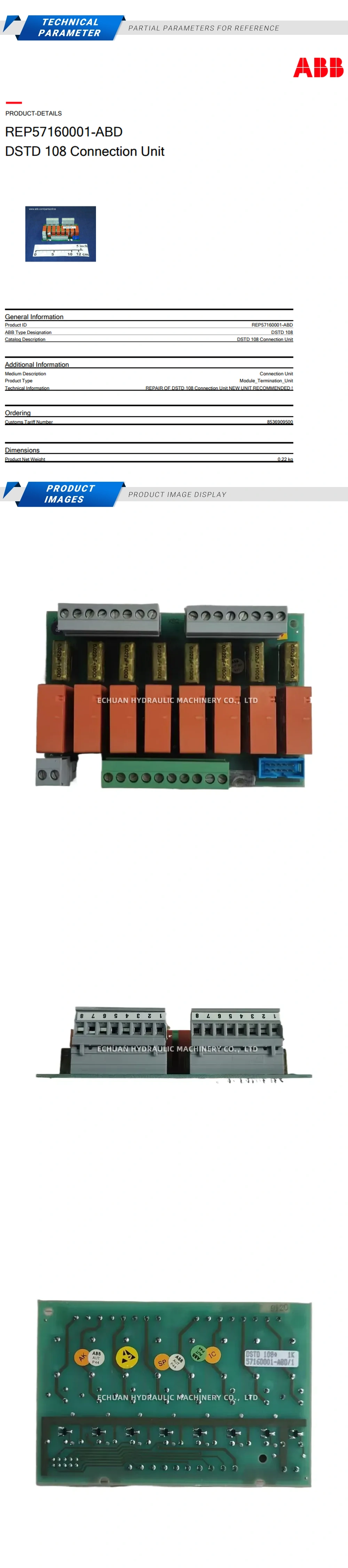 ABB DSTD108 Industrial high-performance connection unit Description