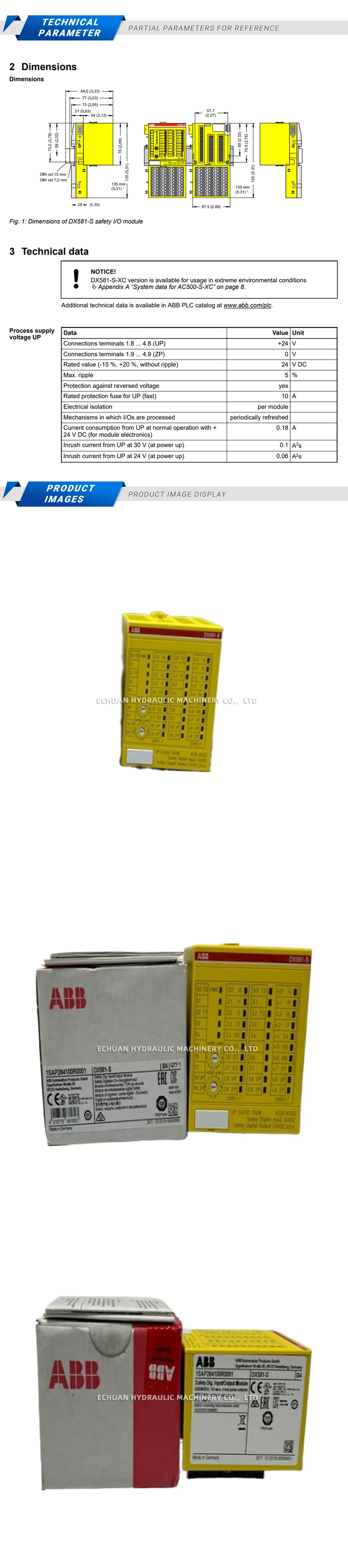 ABB DX581-S Digital Input/Output Module Description