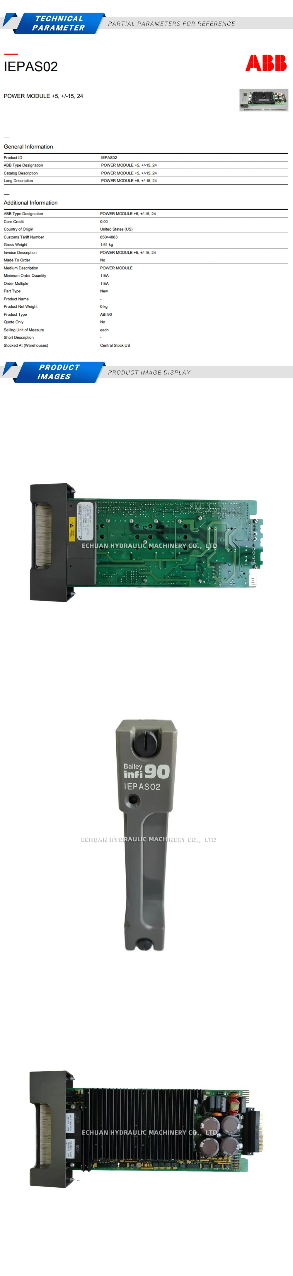 ABB IEPAS02 Power module Description