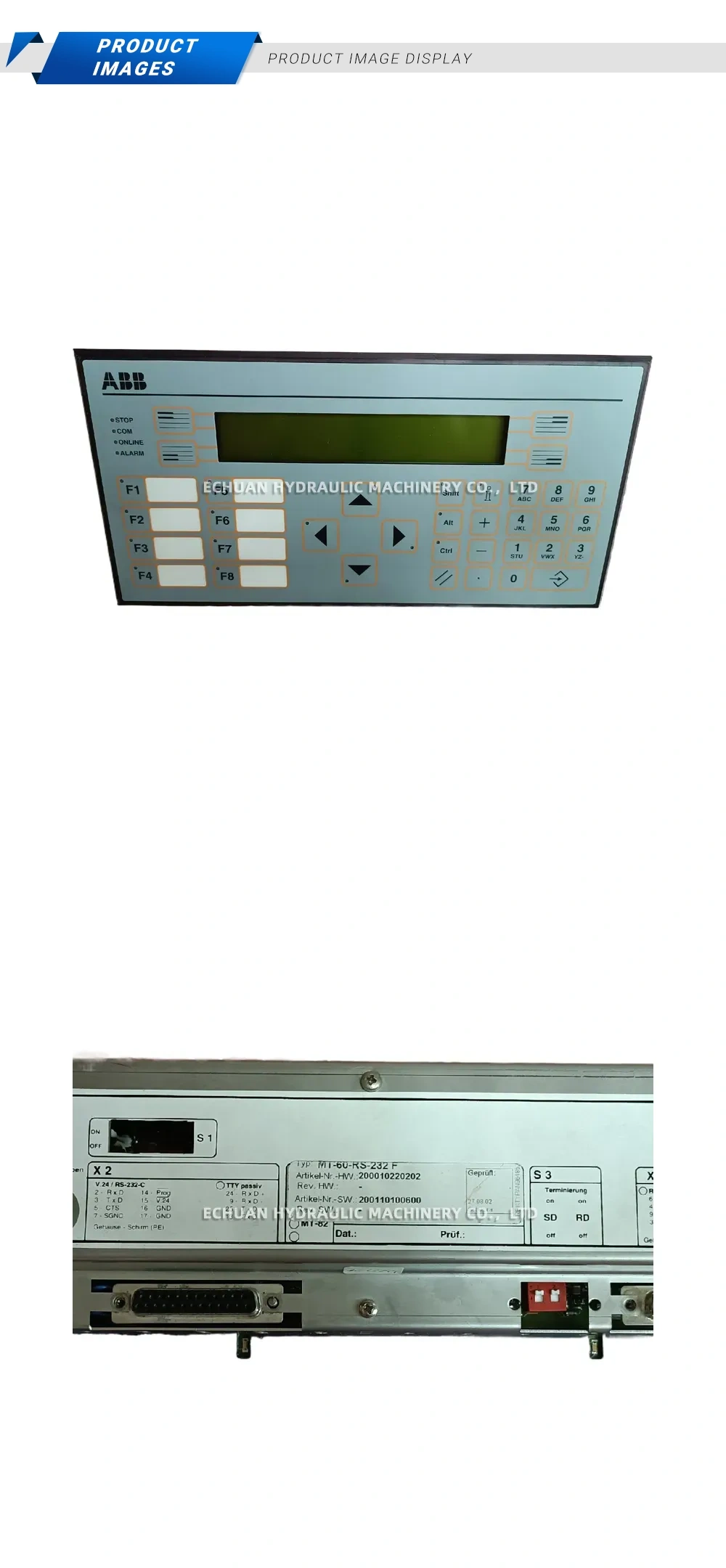 ABB MT-60-RS-232F control Panel Description