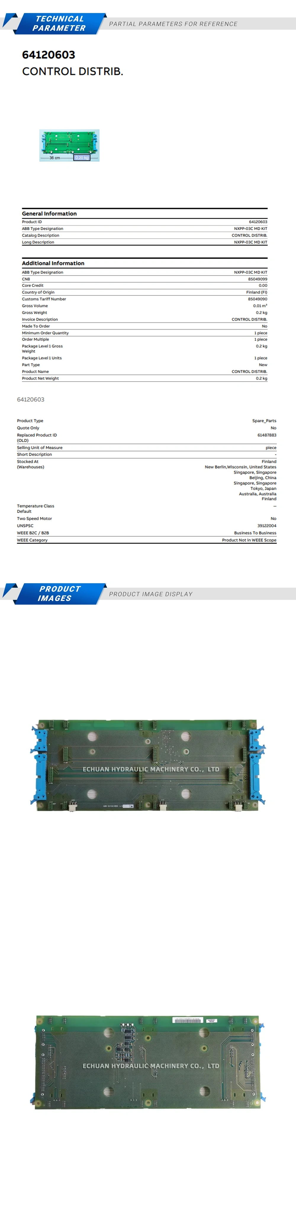 ABB NXPP-03C Control board Description