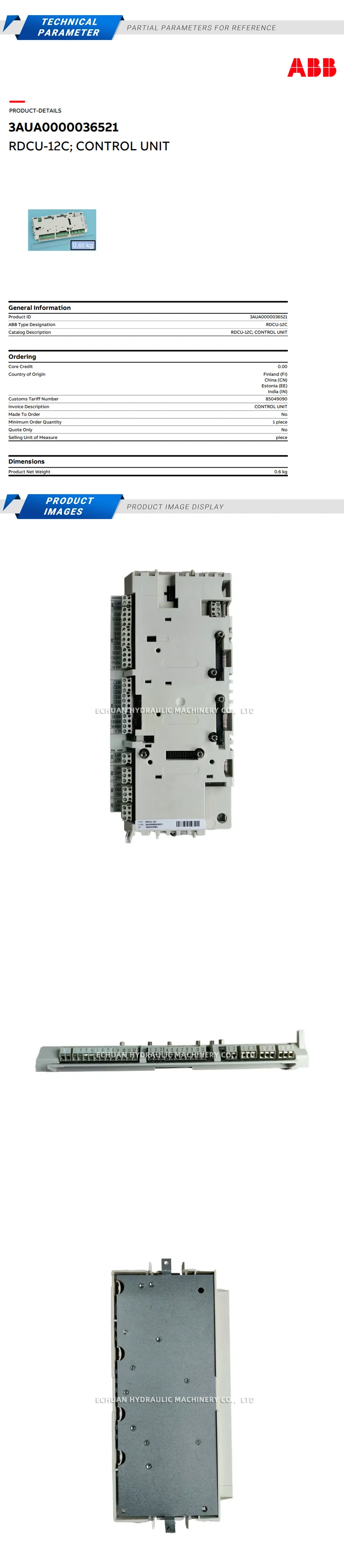 ABB RDCU-12C 3AUA0000036521 Description