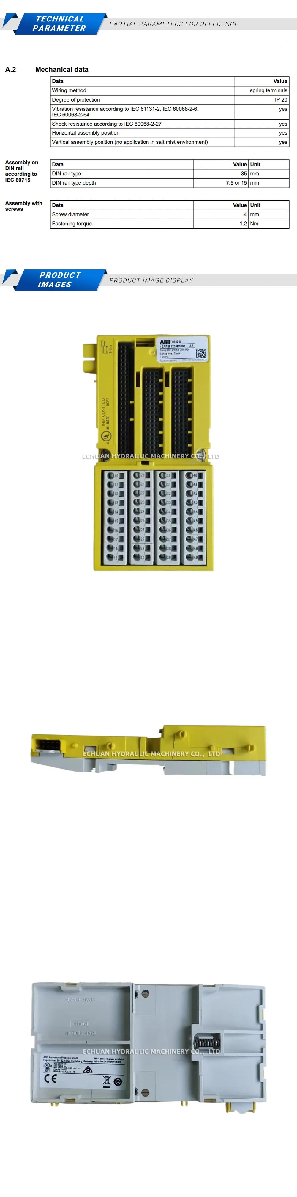 ABB TU582-S Safety Input/Output Module Description
