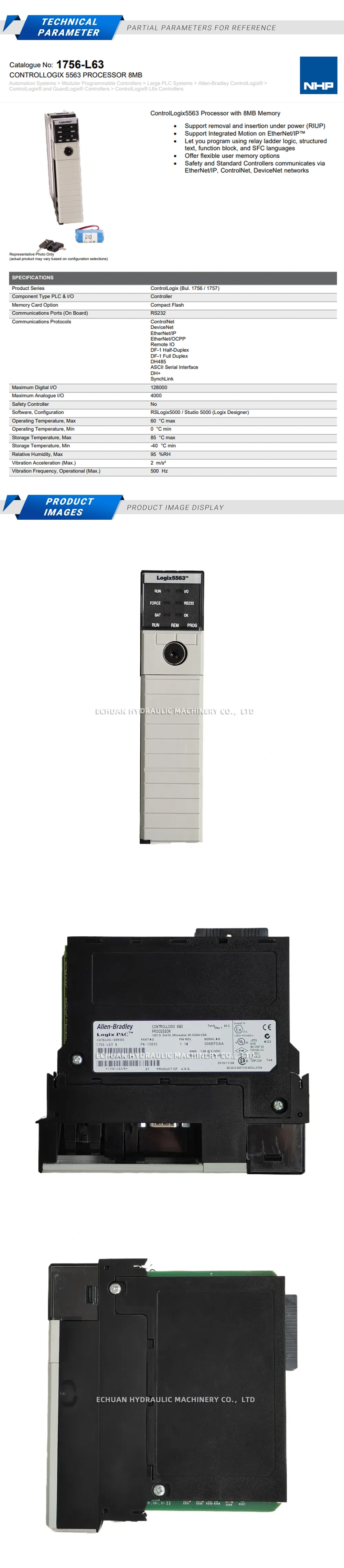 Allen-Bradley 1756-L63 Processor module Description