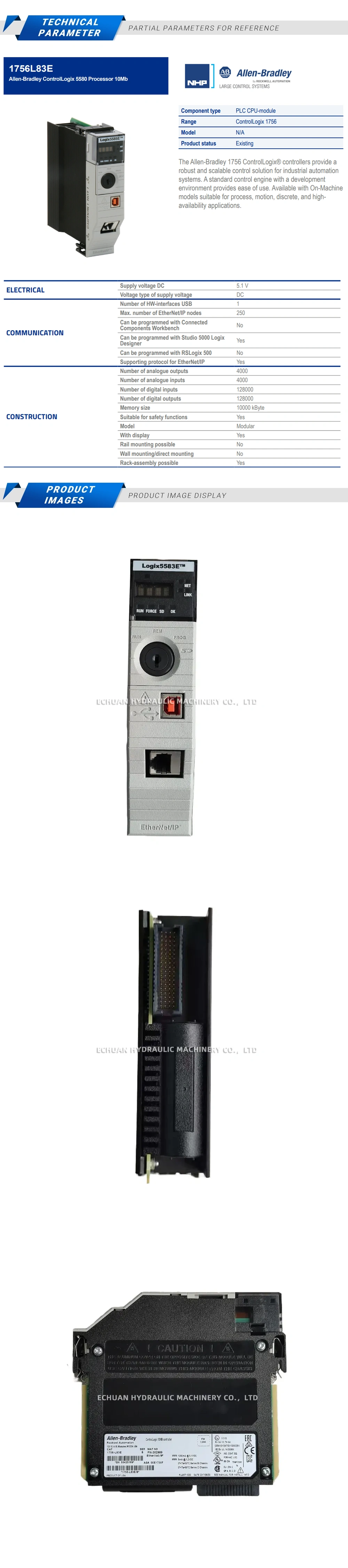 Allen-Bradley 1756-L83E Processor module Description