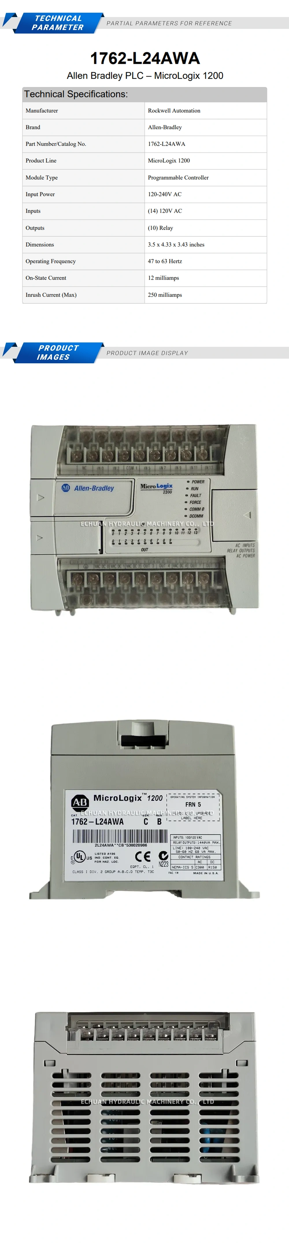 Allen-Bradley 1762-L24AWA Power module Description