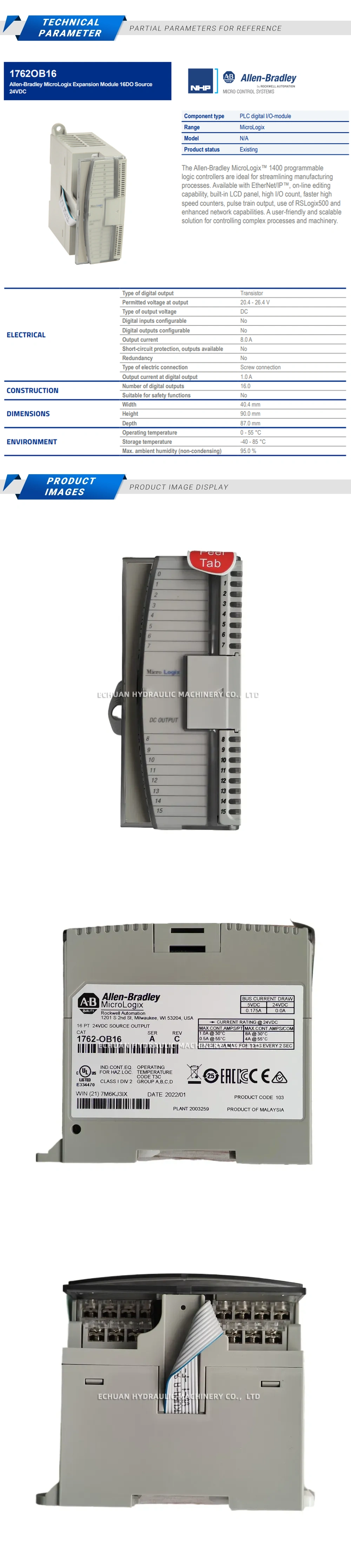 Allen-Bradley 1762-OB16 Source Output Description
