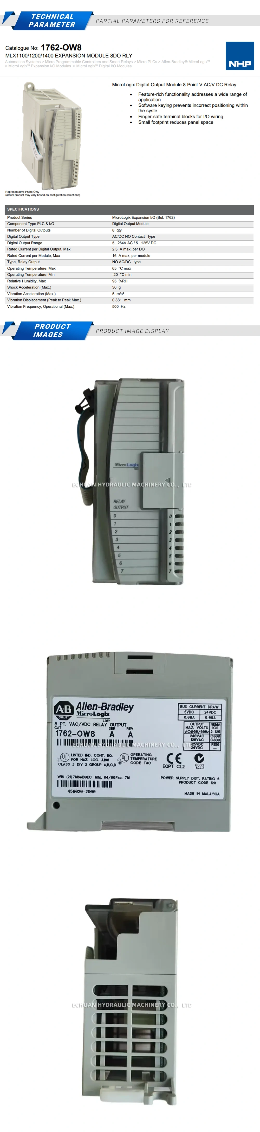 Allen-Bradley 1762-OW8 Relay output module Description