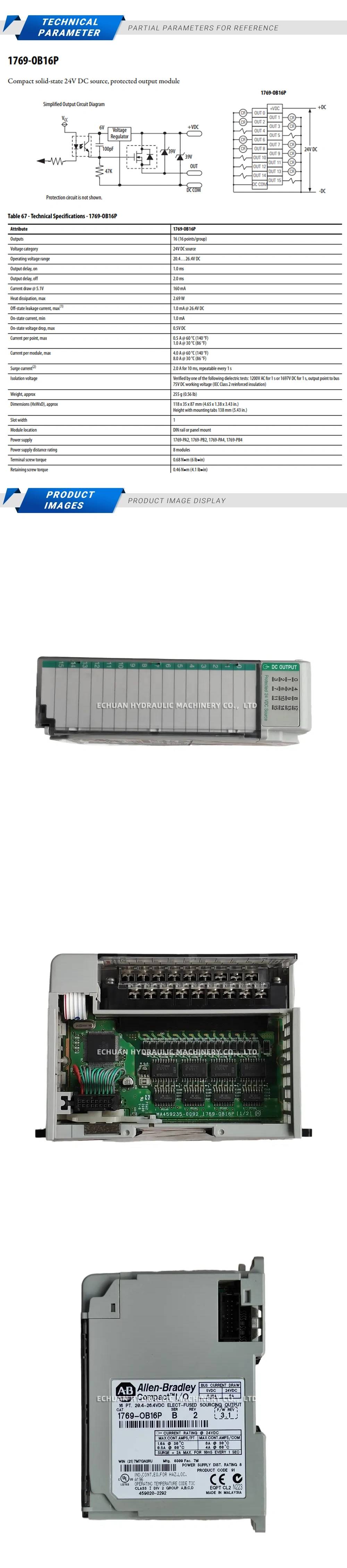 Allen-Bradley 1769-0B16P Sourcing Output Description