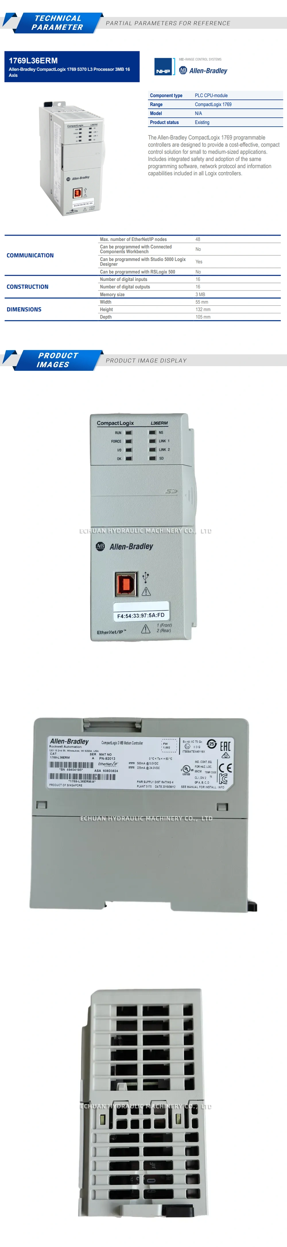 Allen-Bradley 1769-L36ERM Controller module Description