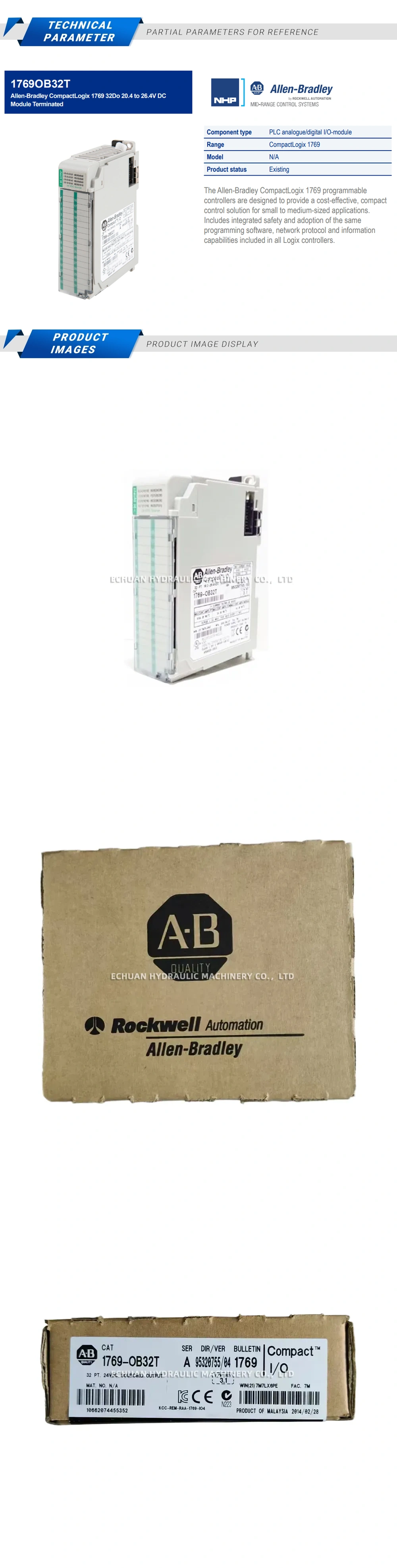 Allen-Bradley 1769-OB32T Compact DC power output module Description