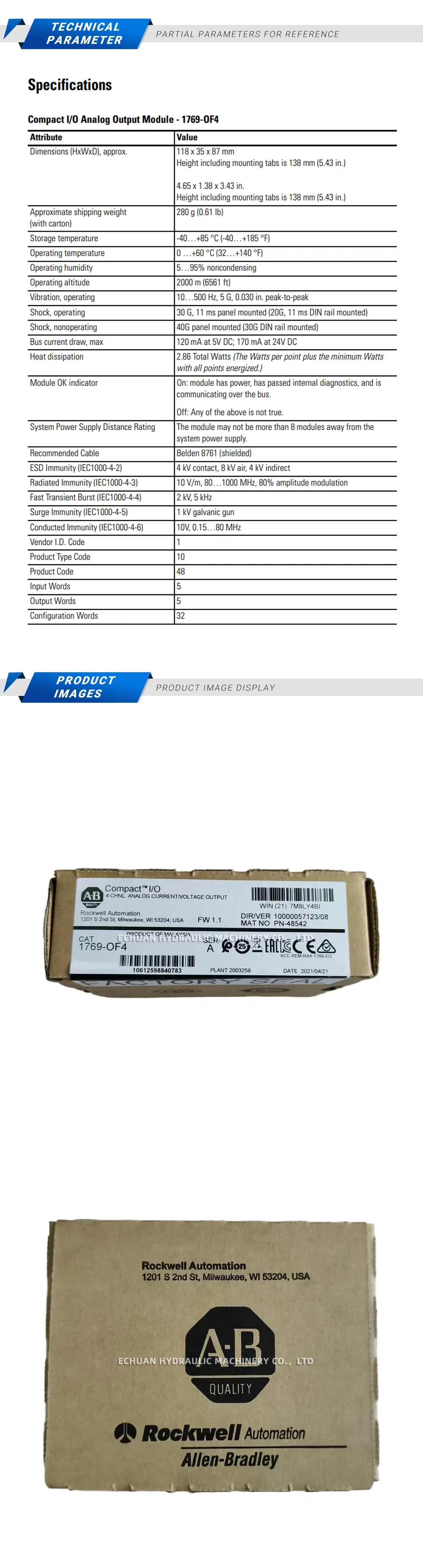 Allen-Bradley 1769-OF4 Module Description
