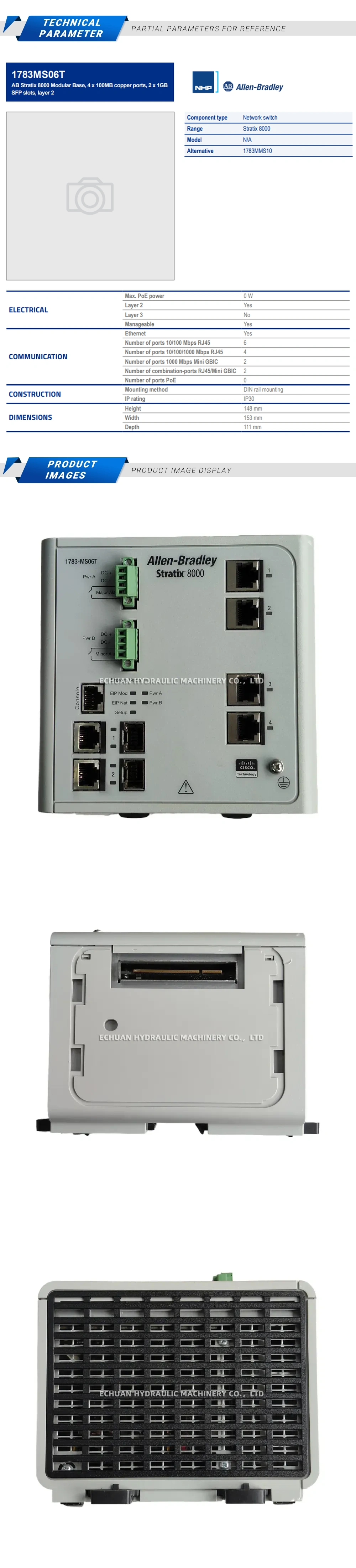 Allen-Bradley 1783-MS06T Ethernet Managed Switch Description
