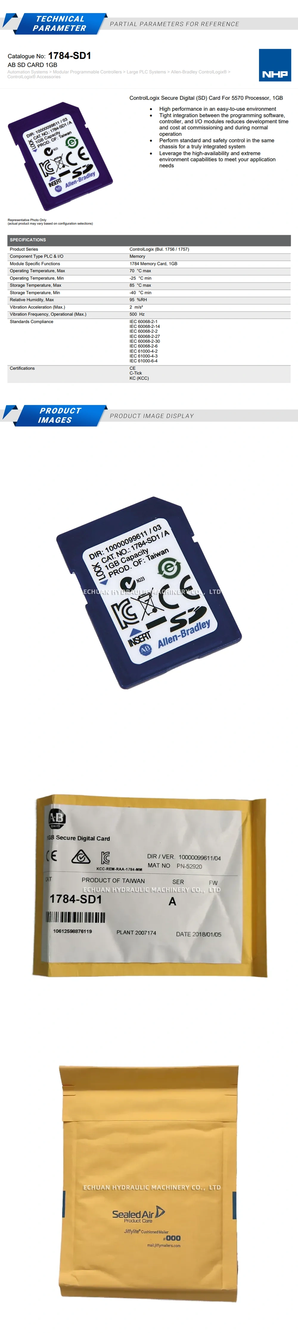 Allen-Bradley 1784-SD1 Secure Digital Card Description