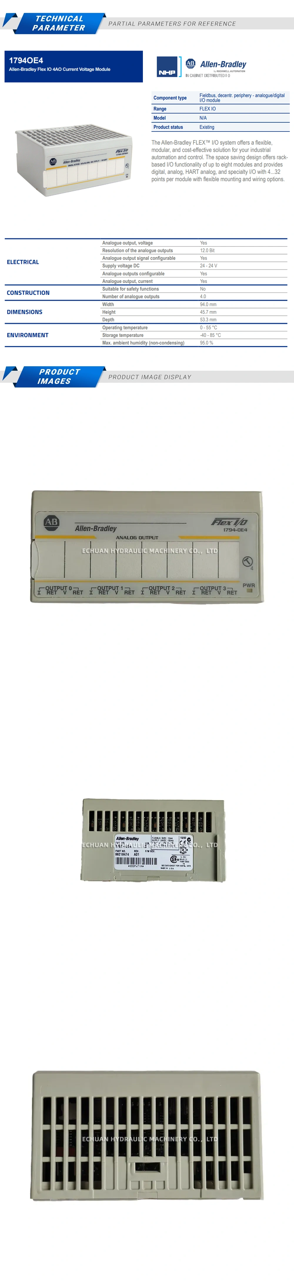 Allen-Bradley 1794-OE4 I/O simulation module Description