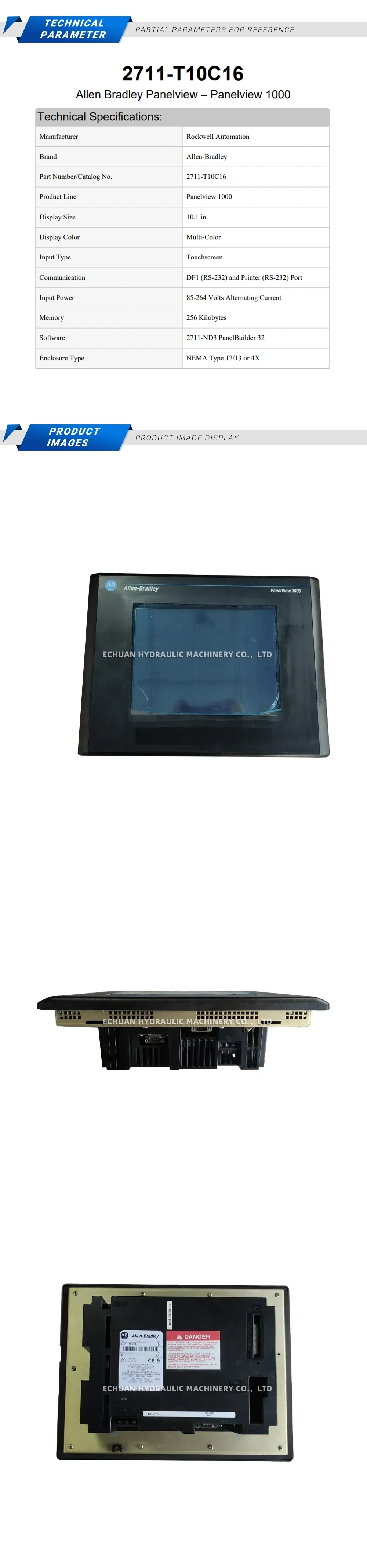 Allen-Bradley 2711-T10C16 Description