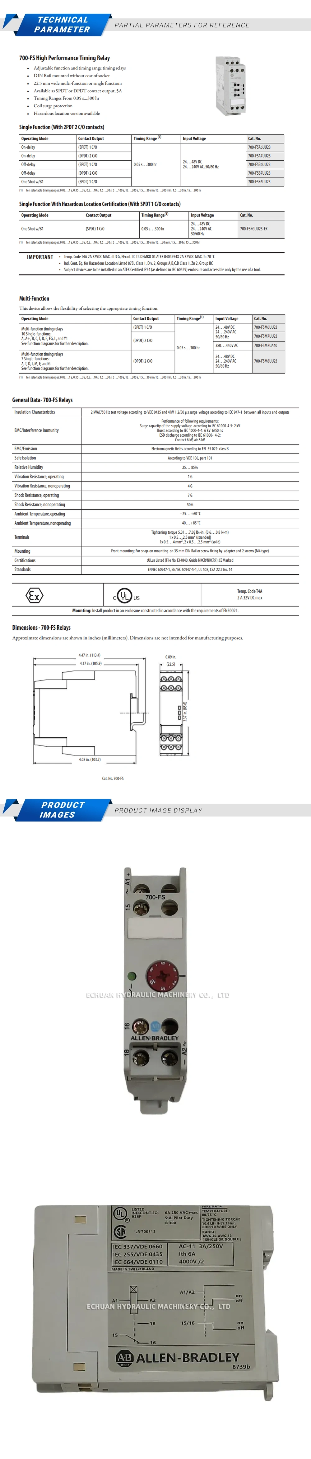Allen-Bradley 700-FS Description
