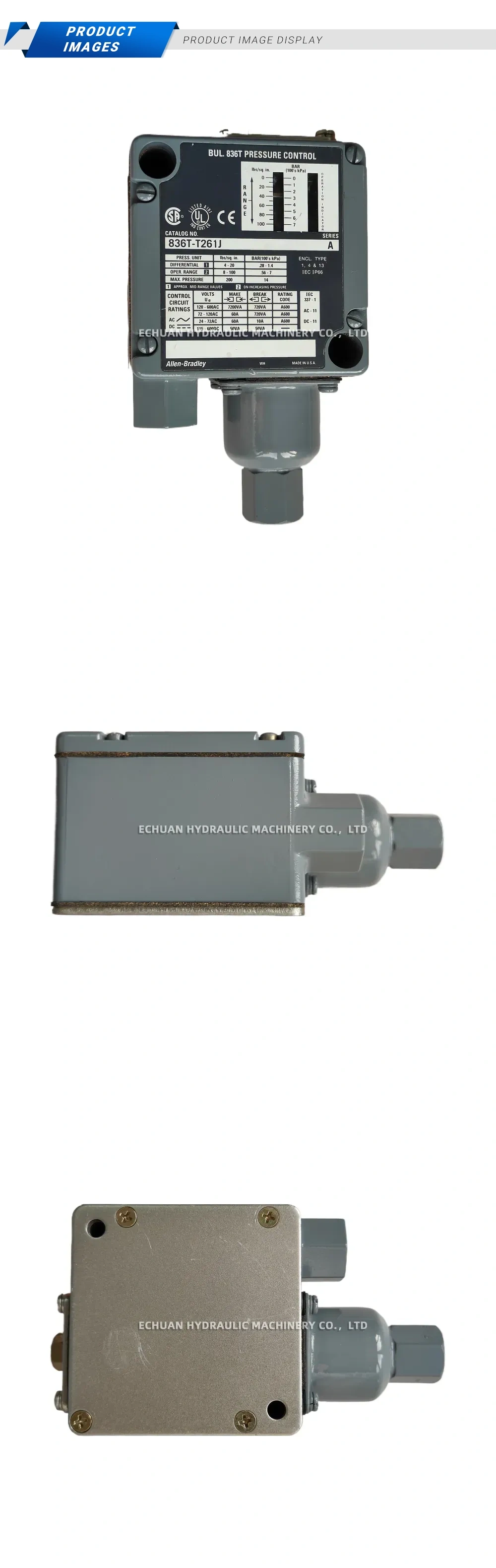 Allen-Bradley 836T-T261J Pressure Control Description