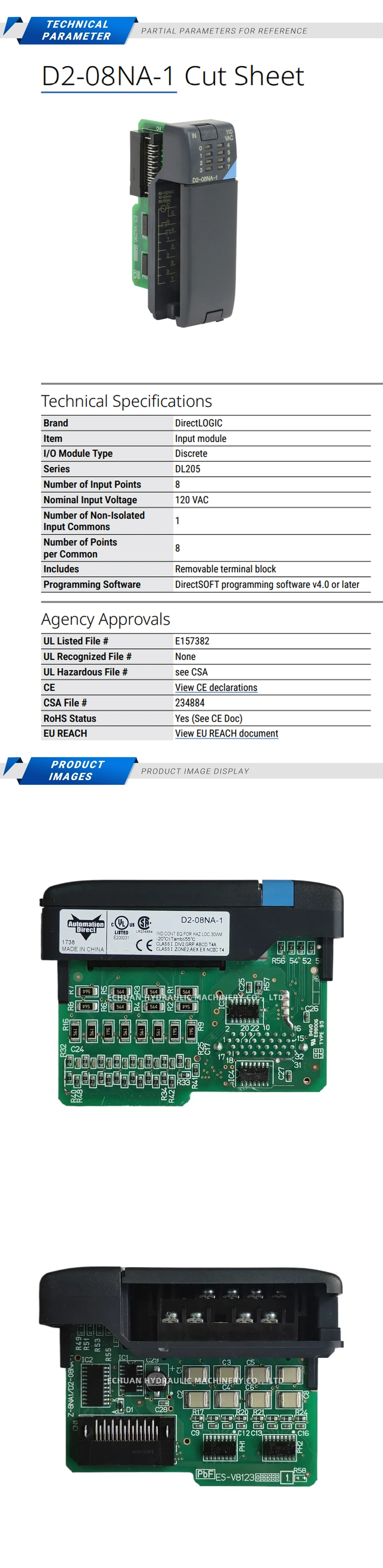 Automation direct D2-08NA-1 Description