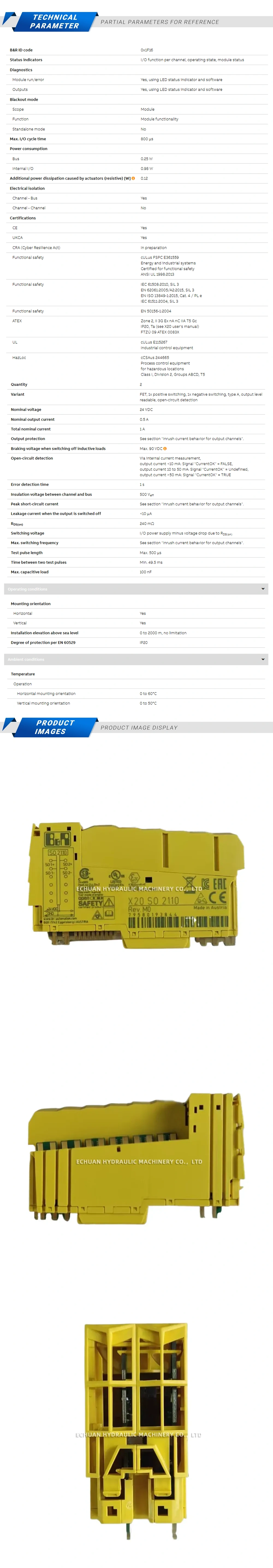 B&R X20SO2110 Digital output module Description
