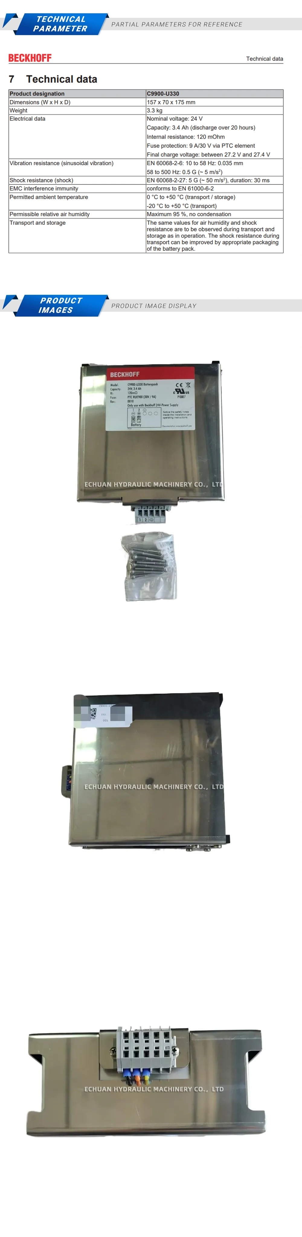 Beckhoff C9900-U330 battery pack Description