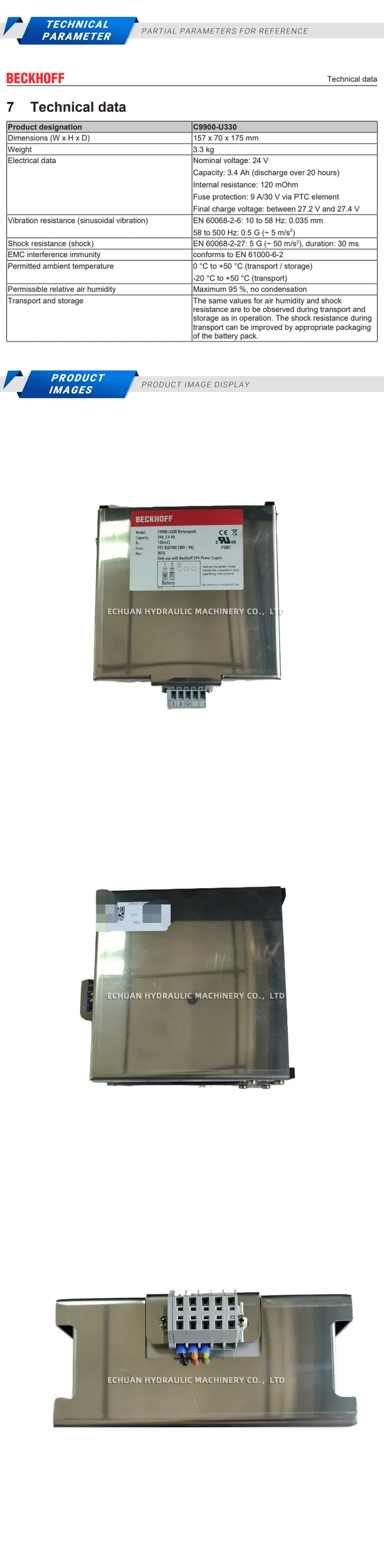 Beckhoff C9900-U330 battery pack Description