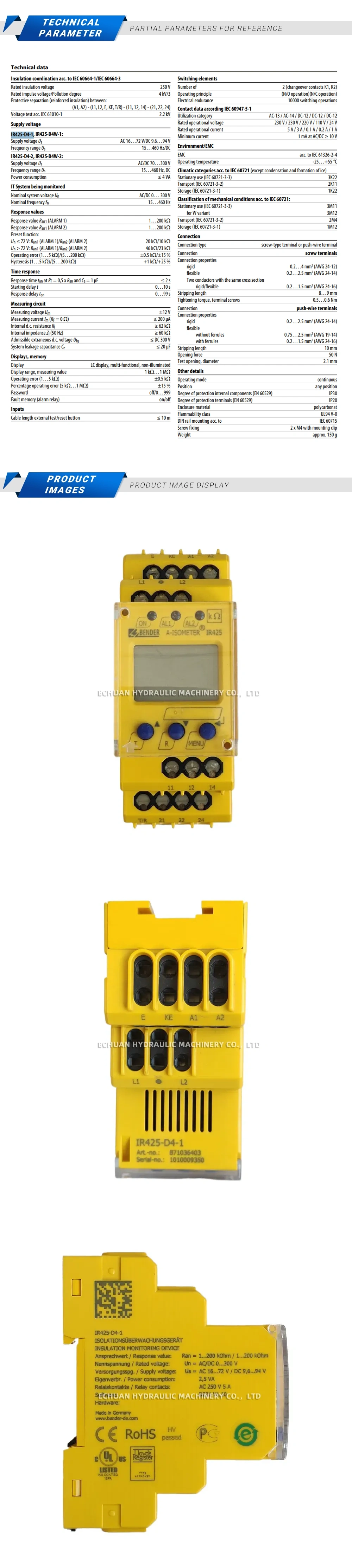 Bender IR425-D4-1 Description