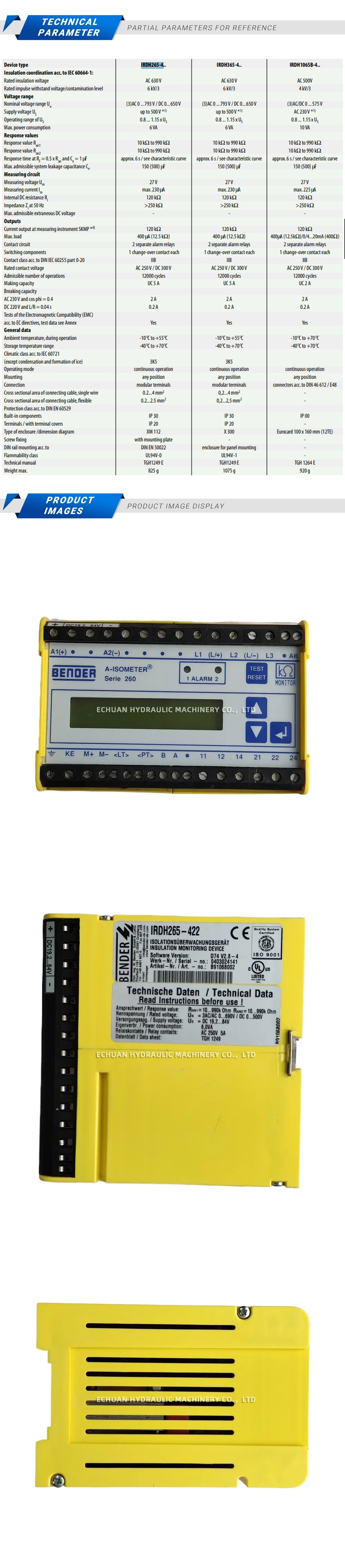 Bender IRDH265-422 Insulation Monitoring Device Description