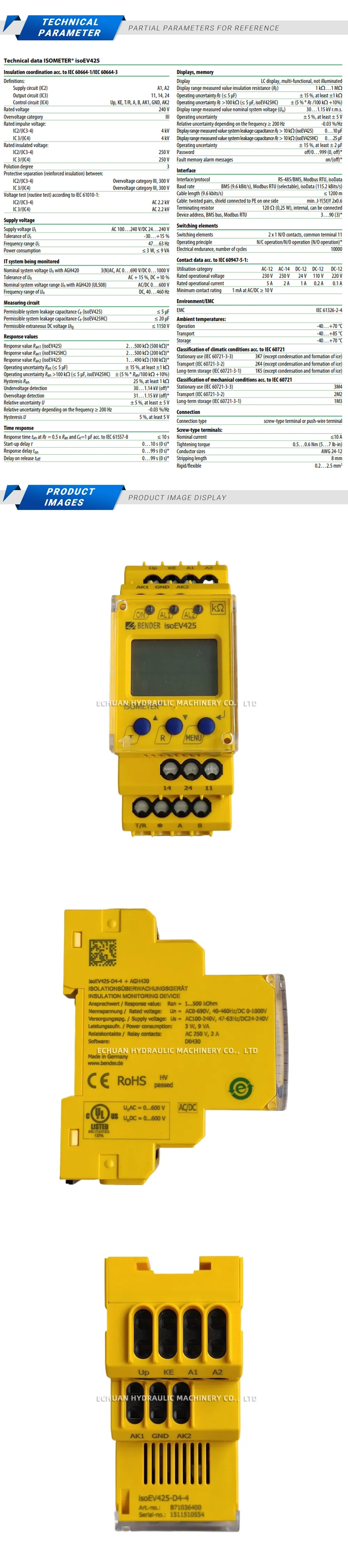 Bender ISOEV425 Insulation monitoring device Description