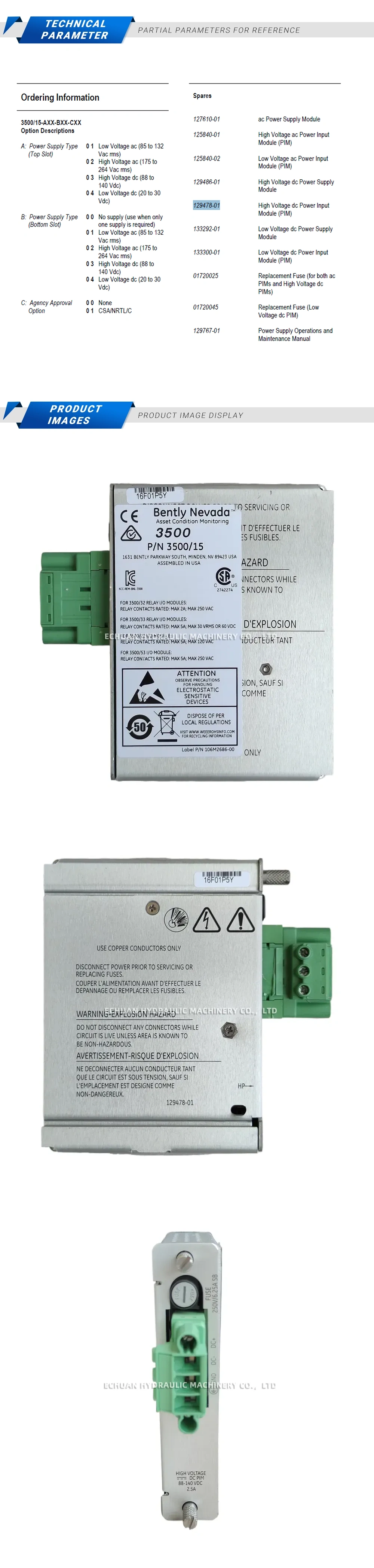 Bently 129478-01 Description