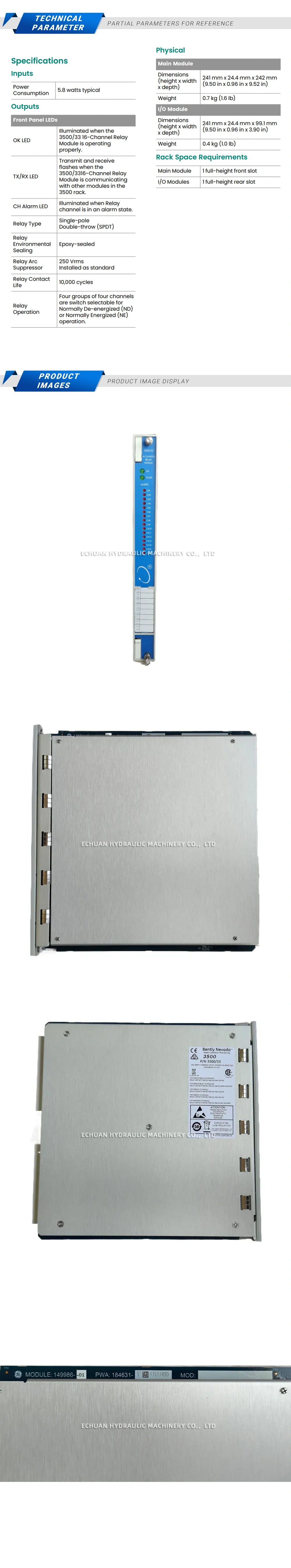 Bently 3500/33 149986-01 Description