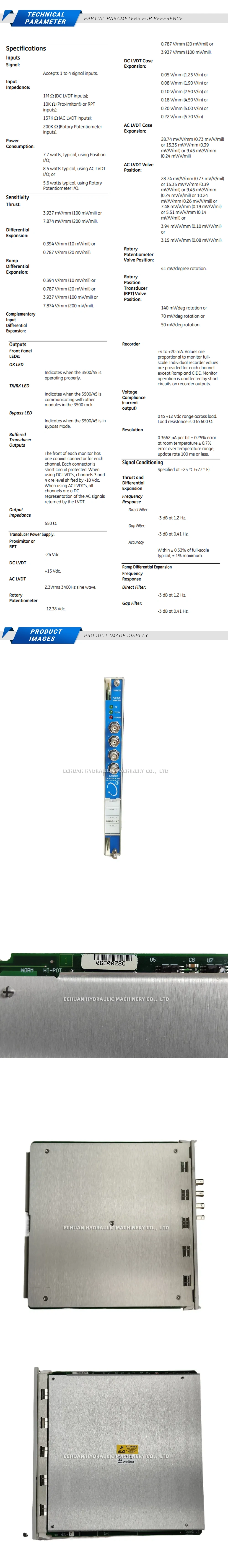 Bently 3500/45 Position detector Description