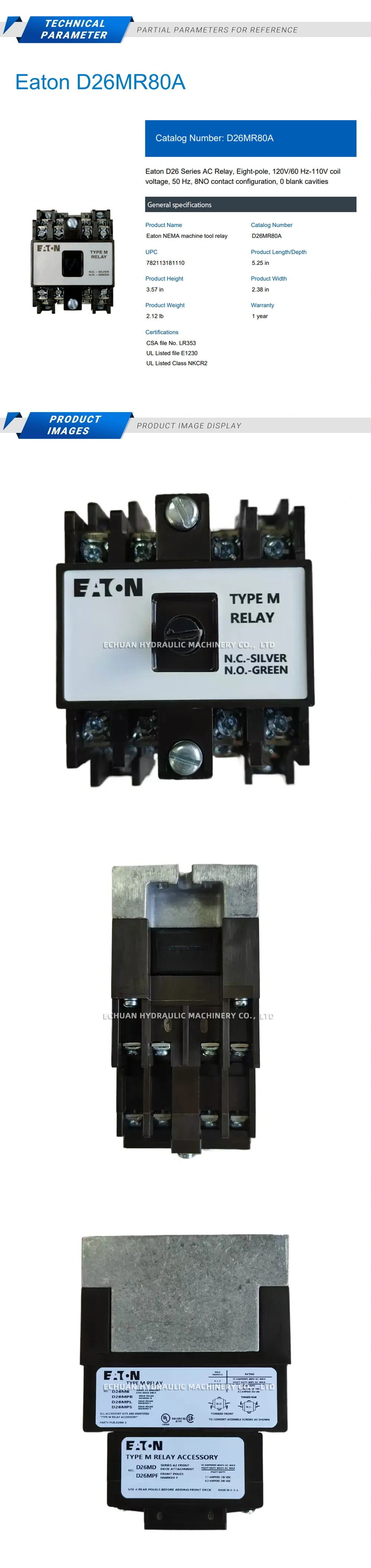 Eaton D26MR80A Relay module Description