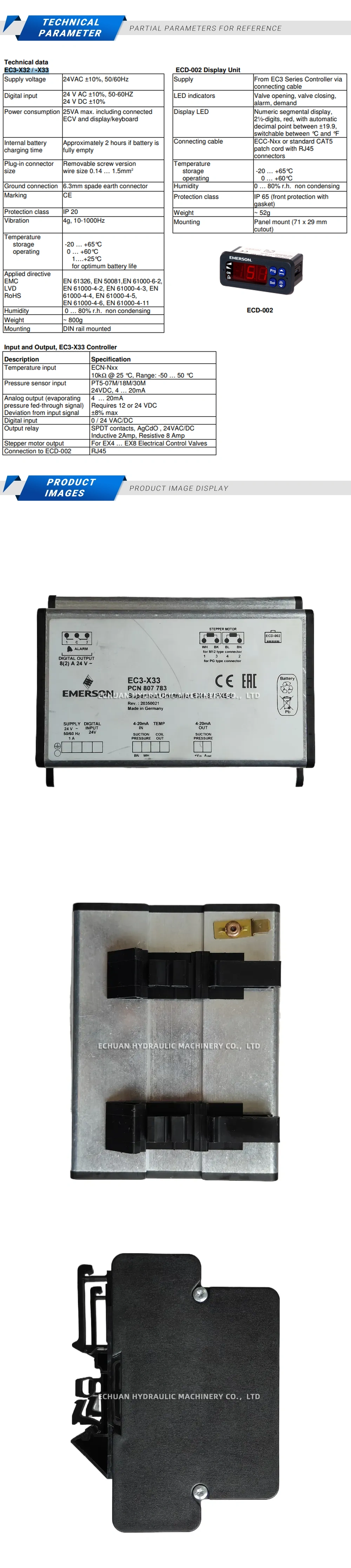Emerson EC3-X33 Superheat Controller Description
