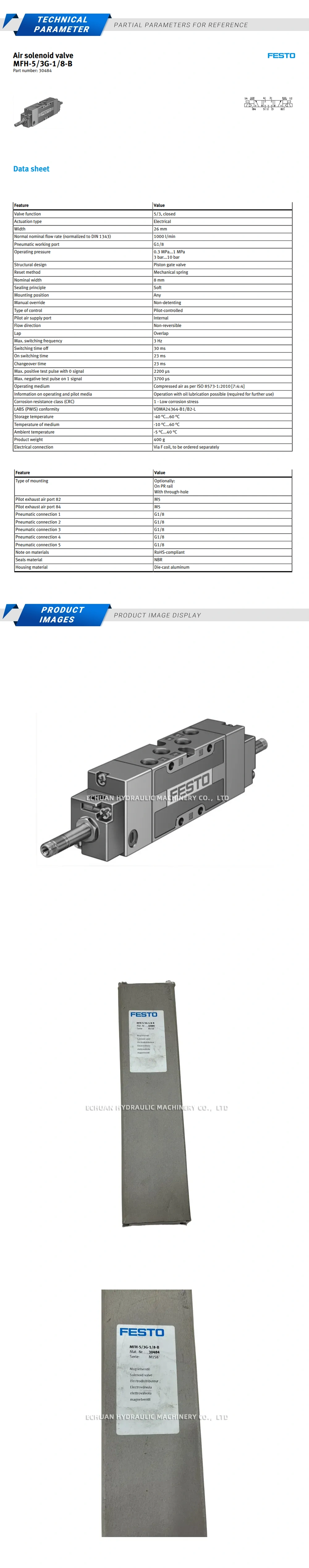 Festo MFH-5/3-G-1/8-B Description