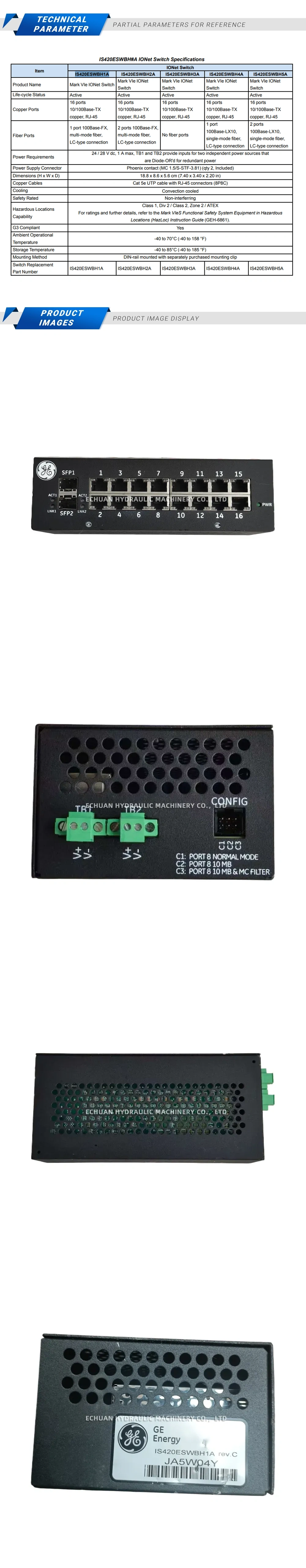 GE IS420ESWBH1A Switch Module Description