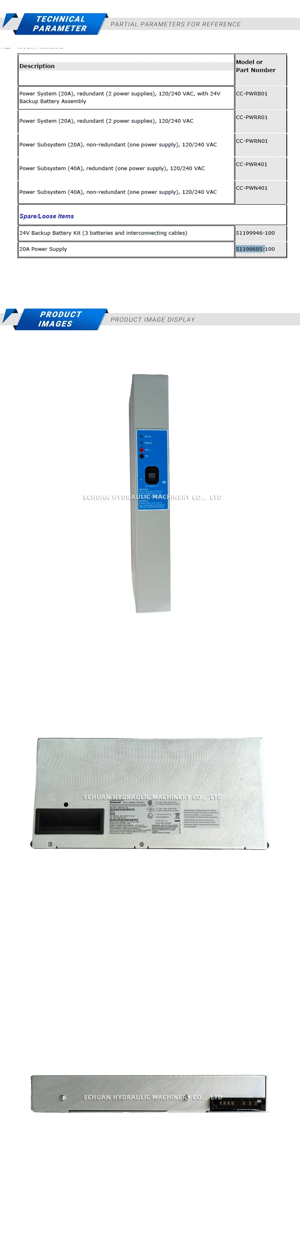 Honeywell 51198685-100 Power Supply Description