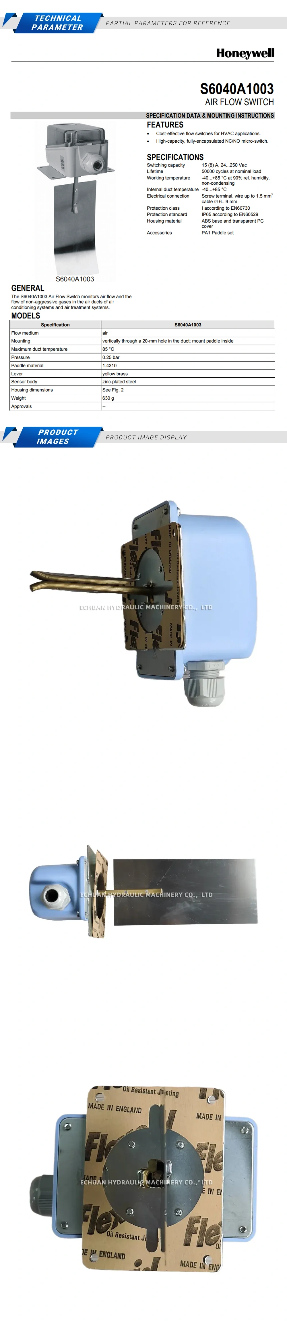 Honeywell S6040A1003 Description