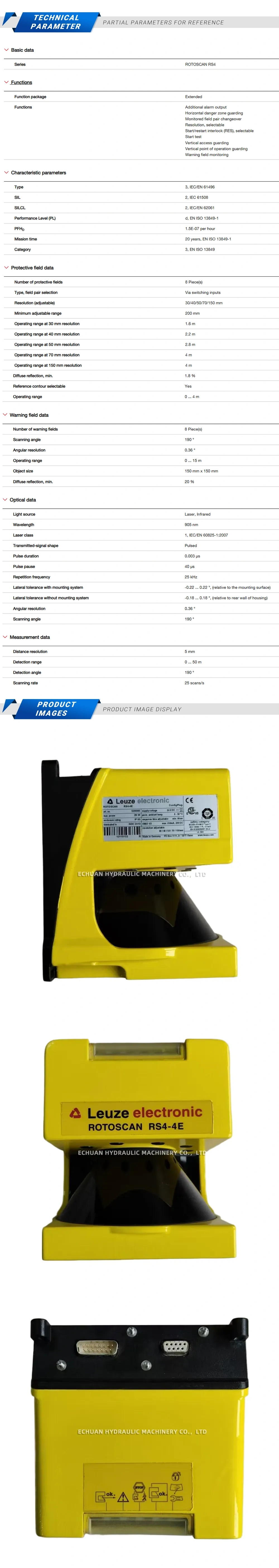 Leuze RS4-4E Security laser scanner Description