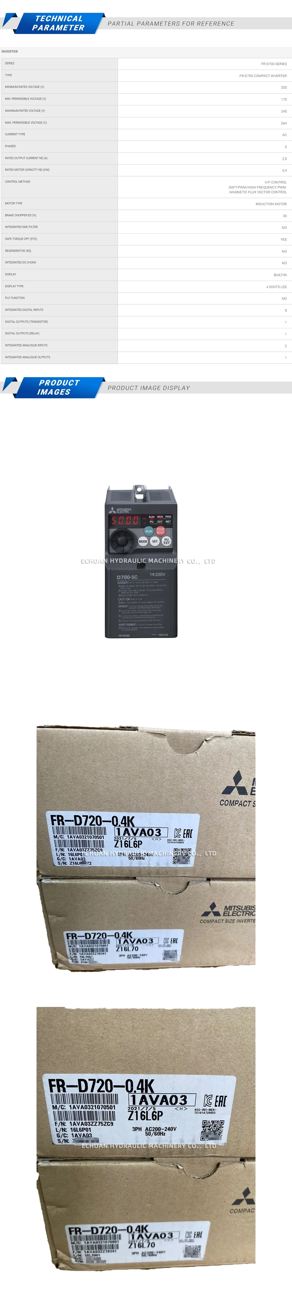 Mitsubishi FR-D720-0.4K Description