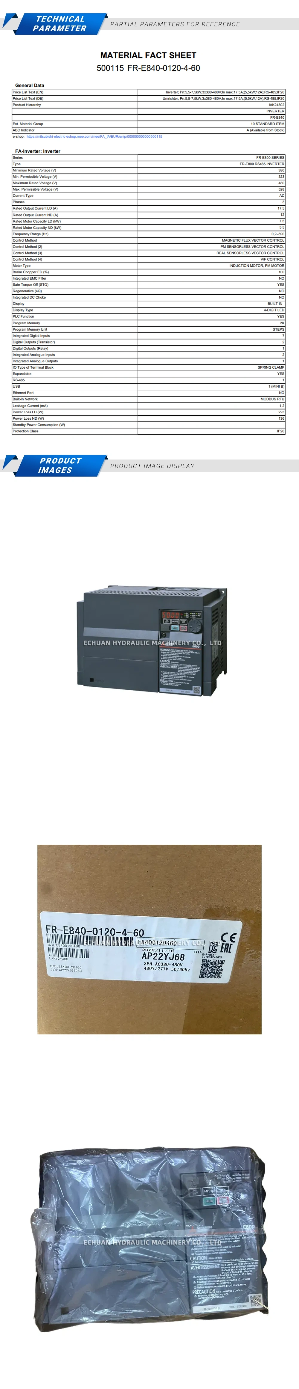 Mitsubishi FR-E840-0120-4-60 Description