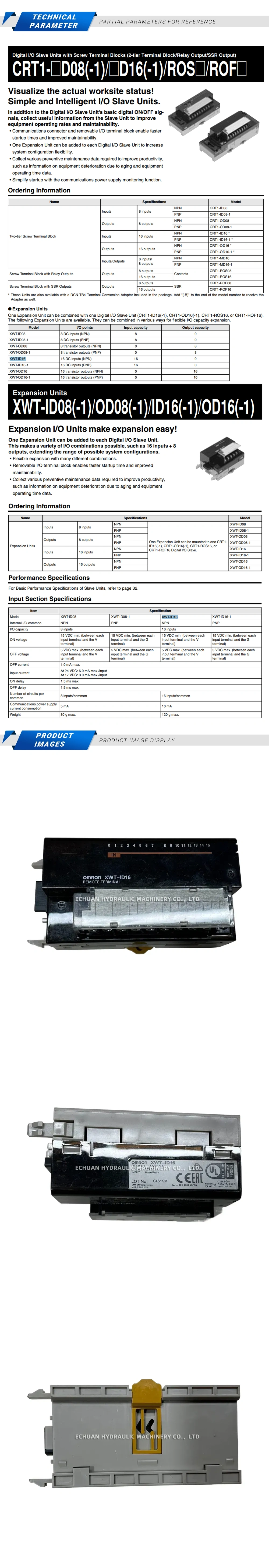 Omron XWT-ID16 Description