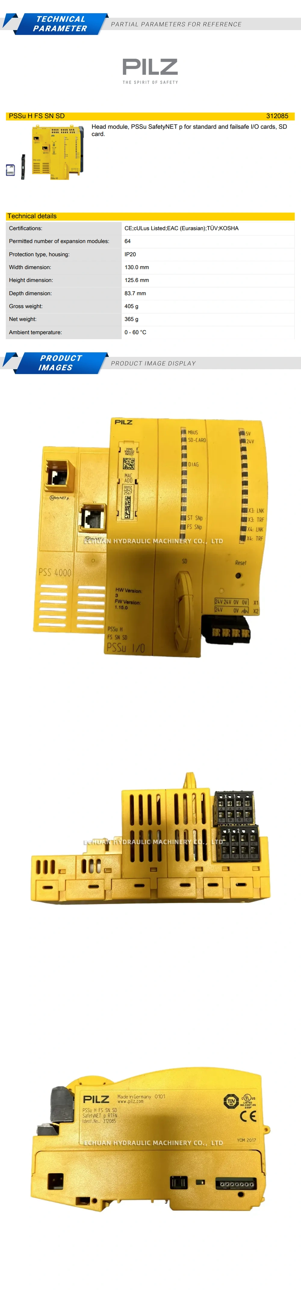 Pilz 312085 Description