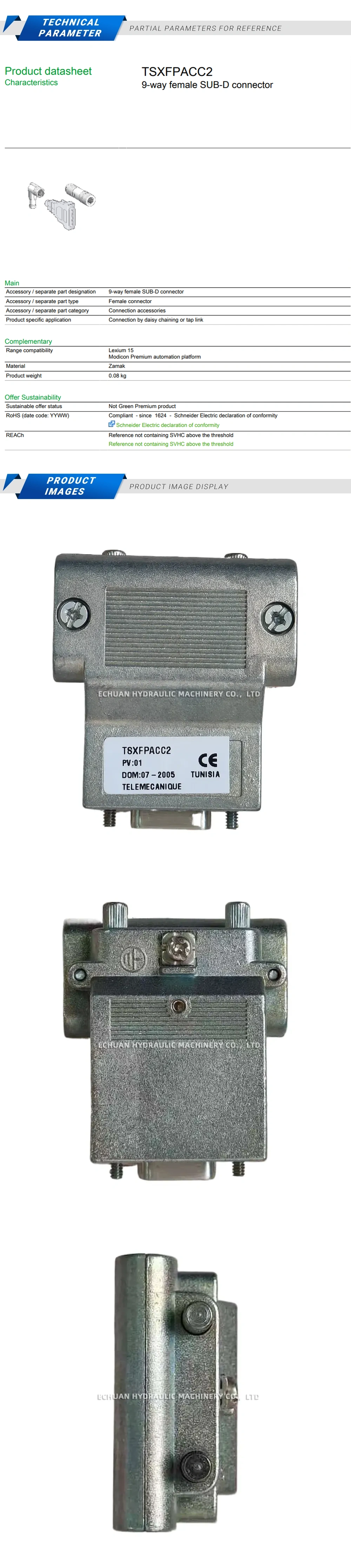 Schneider TSXFPACC2 connector Description