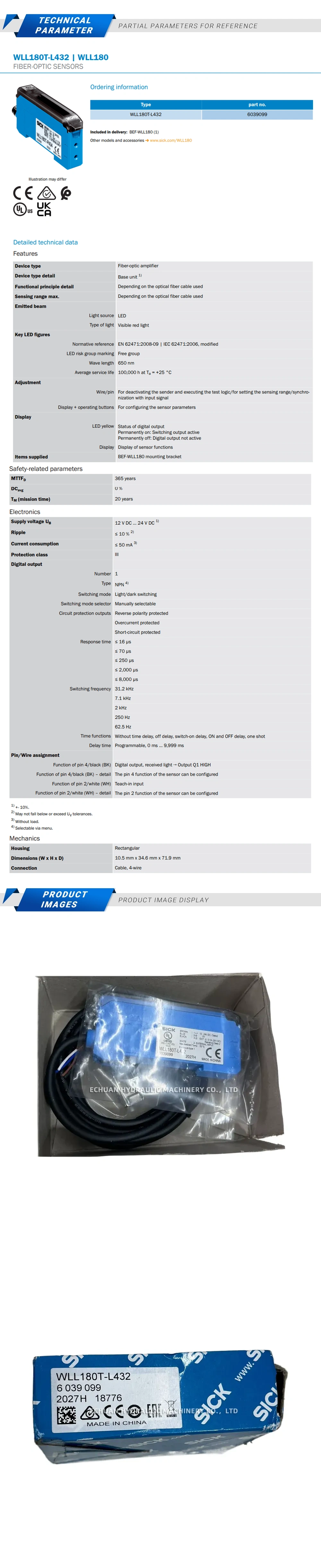 Sick WLL180T-L432 6039099 Description