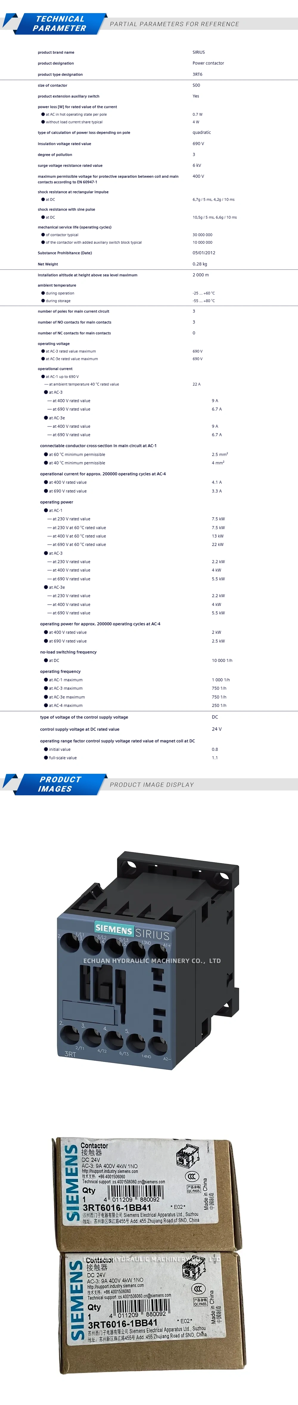 Siemens 3RT6016-1BB41 Description