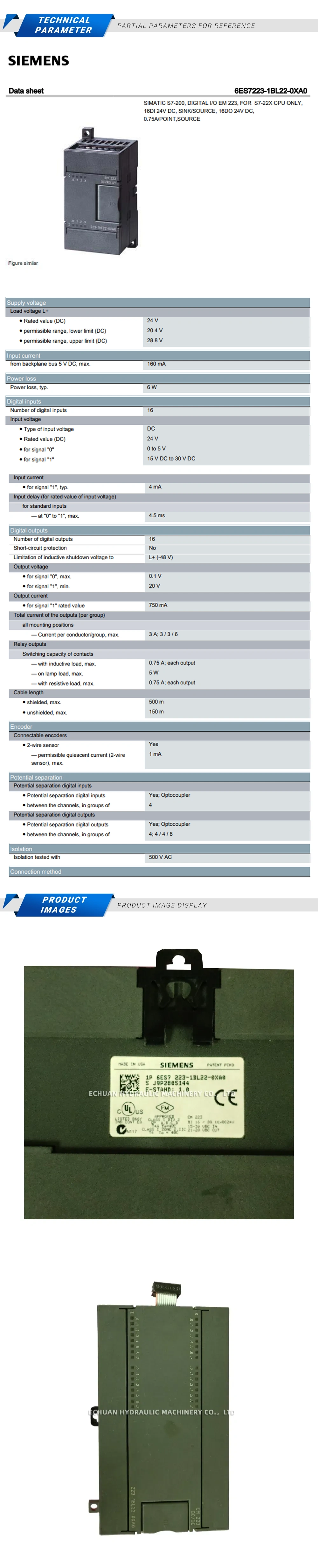 Siemens 6ES7223-1BL22-0XA0 Description