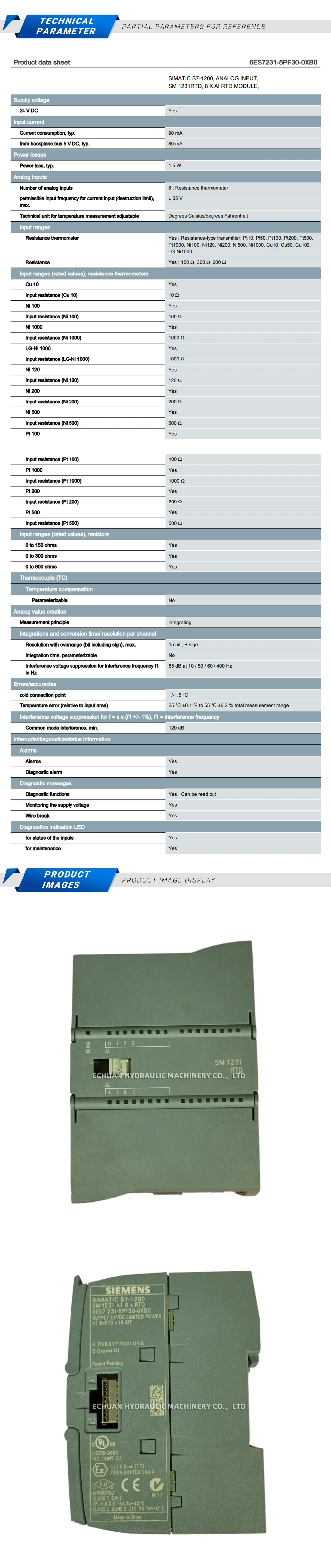 Siemens 6ES7231-5PF30-0XB0 Description
